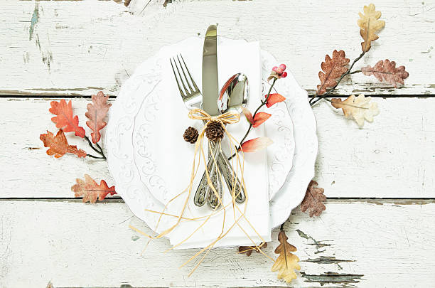 istock Autumn Leaves Border Dining on Old Wood Background 545248128