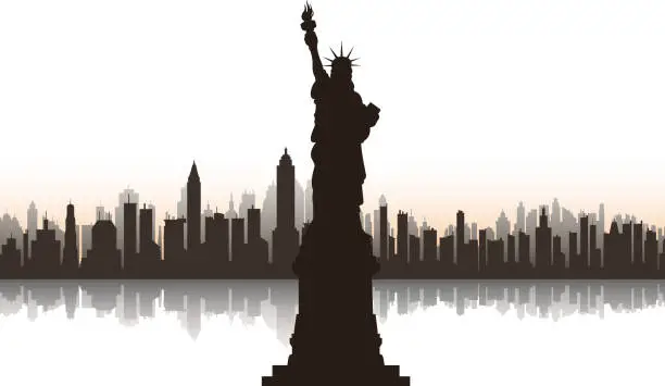 Vector illustration of statue of liberty