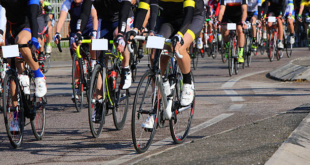 istock cyclists run fast on bicycles during the sports competition 545252568