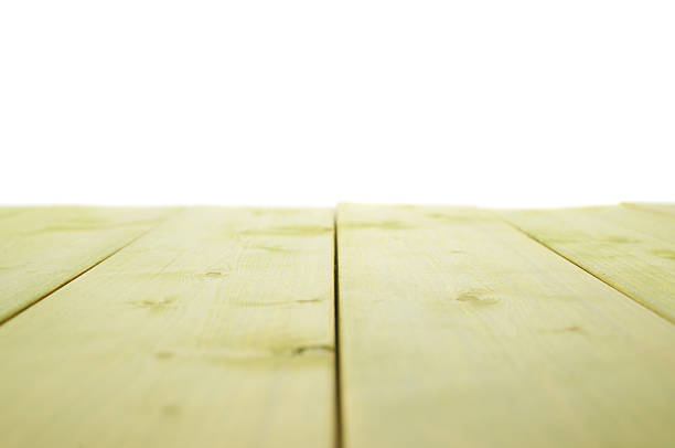 istock Green paint coated wooden boards 545252860