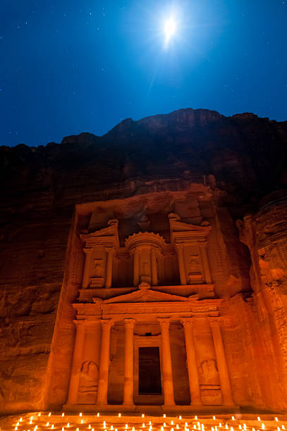 istock Petra, Jordan at Night lit by the Moon 545253652
