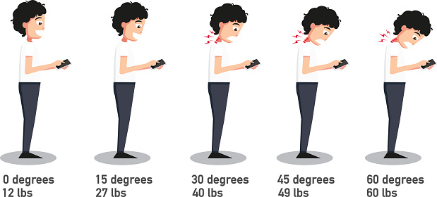 Using Device Bad Posture The Bad Smartphone Postures Stock Illustration - Download Image Now ...