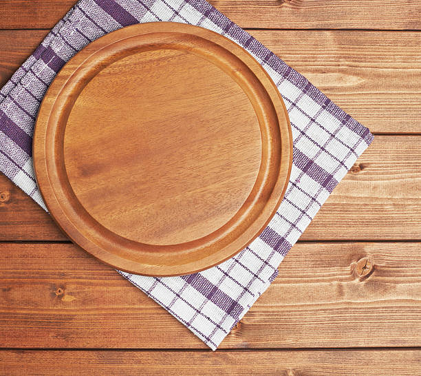 istock Tablecloth or towel over the wooden table 545254630