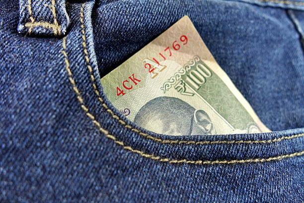 istock Indian money in jean pocket. 545255370