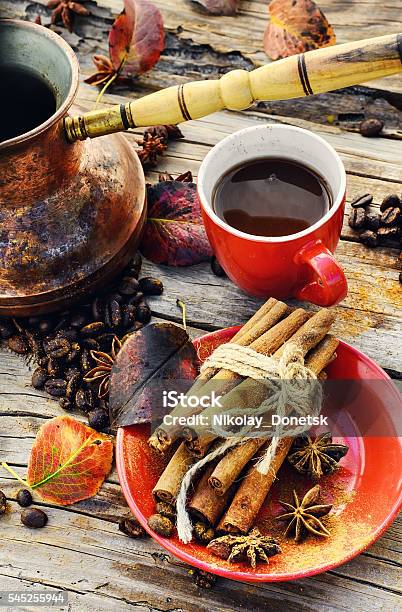 Coffee In The Autumn Season Stock Photo - Download Image Now - Autumn, Breakfast, Brown