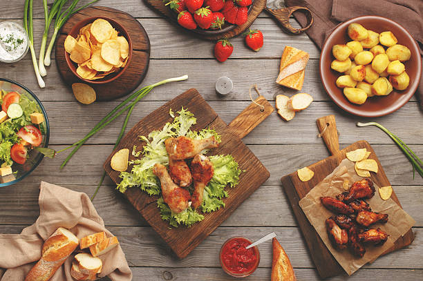 istock Different food cooked on the grill 545257044