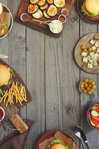 istock Different food on a wooden table 545257938
