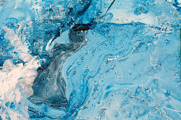 istock Creative background abstract oil painted waves, handmade surface. Liquid paint. 545261584