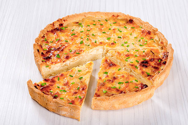 istock French onion quiche  or pie in a gratin dish 545262374