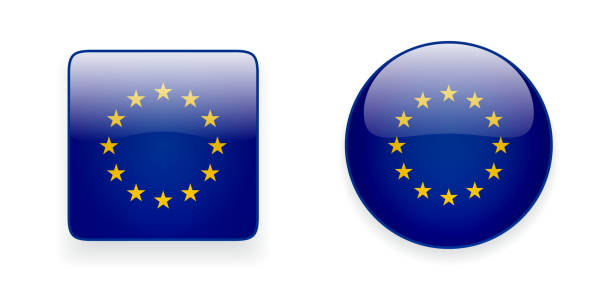 ilustrações, clipart, desenhos animados e ícones de ícones com bandeira da união europeia - european union flag flag european community interface icons
