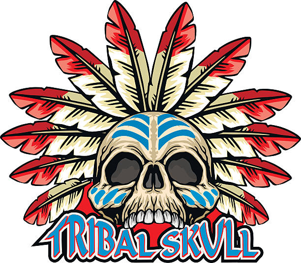istock tribal grunge skull coat of arms 545265648