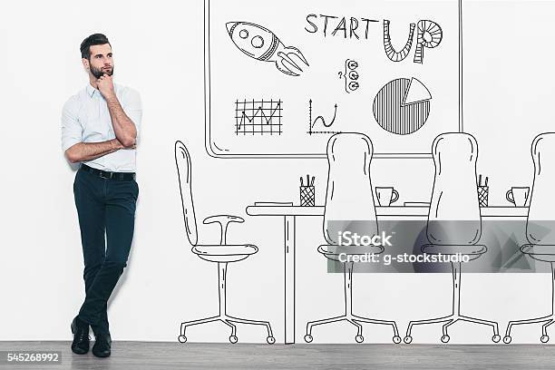 Dreaming About New Business Stock Photo - Download Image Now - Day Dreaming, Dreamlike, Business