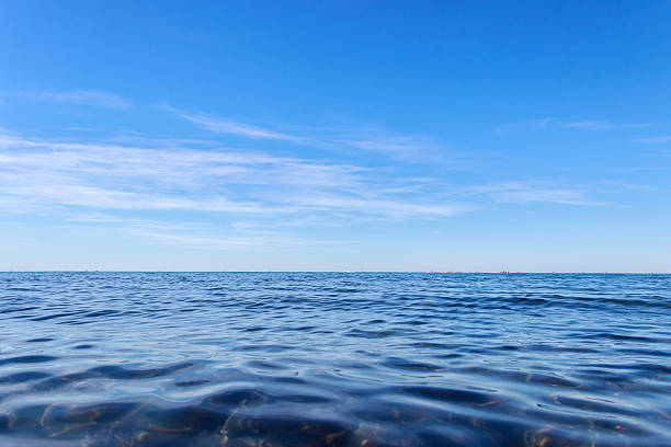 istock Blue sea water  on a blue sky 545269044
