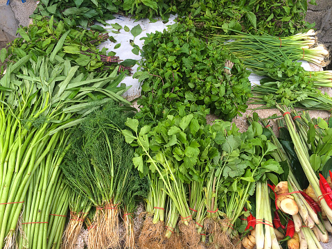 Fresh vegetables market in Thailand
