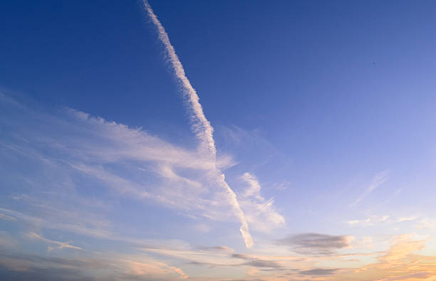 istock Aircraft trace in the blue sky 545271722
