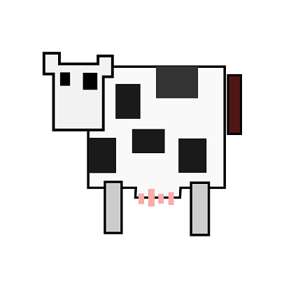 3d illustration of a cow isolated on white background