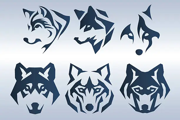 Vector illustration of Blue wolf logo