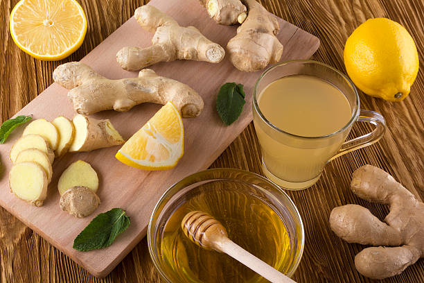 istock Cup of Ginger tea with lemon and honey. 545274396