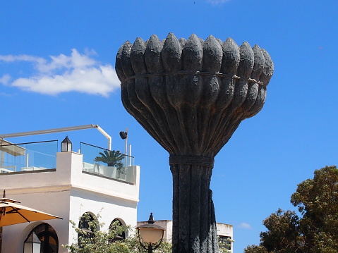 Sculpture of not revealed lotus about Medina in Tunisia