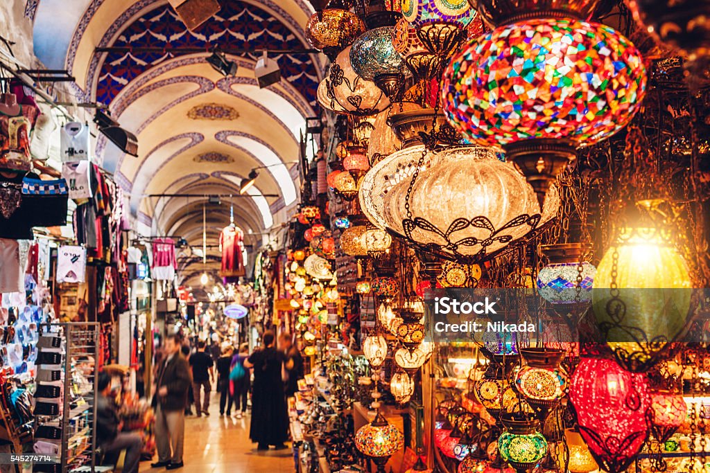 Grand Bazaar in Istanbul Turkish lanterns on the Grand Bazaar in Istanbul, Turkey Istanbul Stock Photo