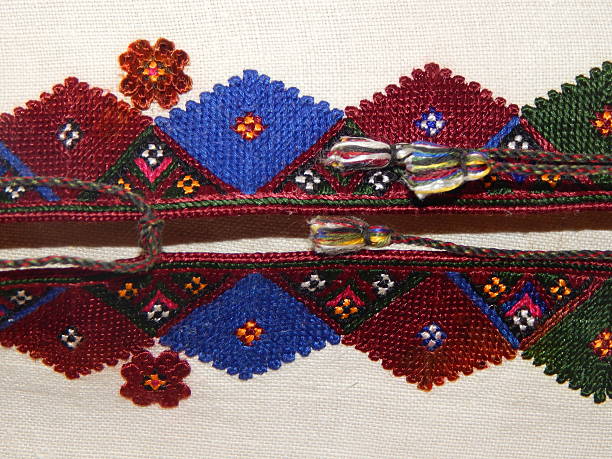 istock The texture of embroidery, national costume 545274812
