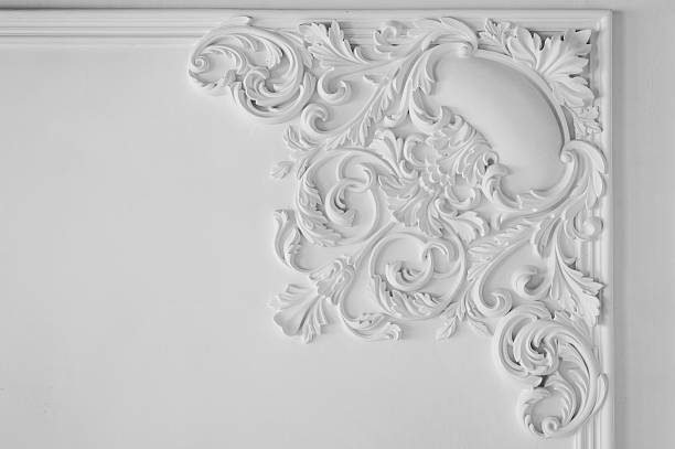 istock White wall molding with geometric shape and vanishing point. Horizontal 545274990