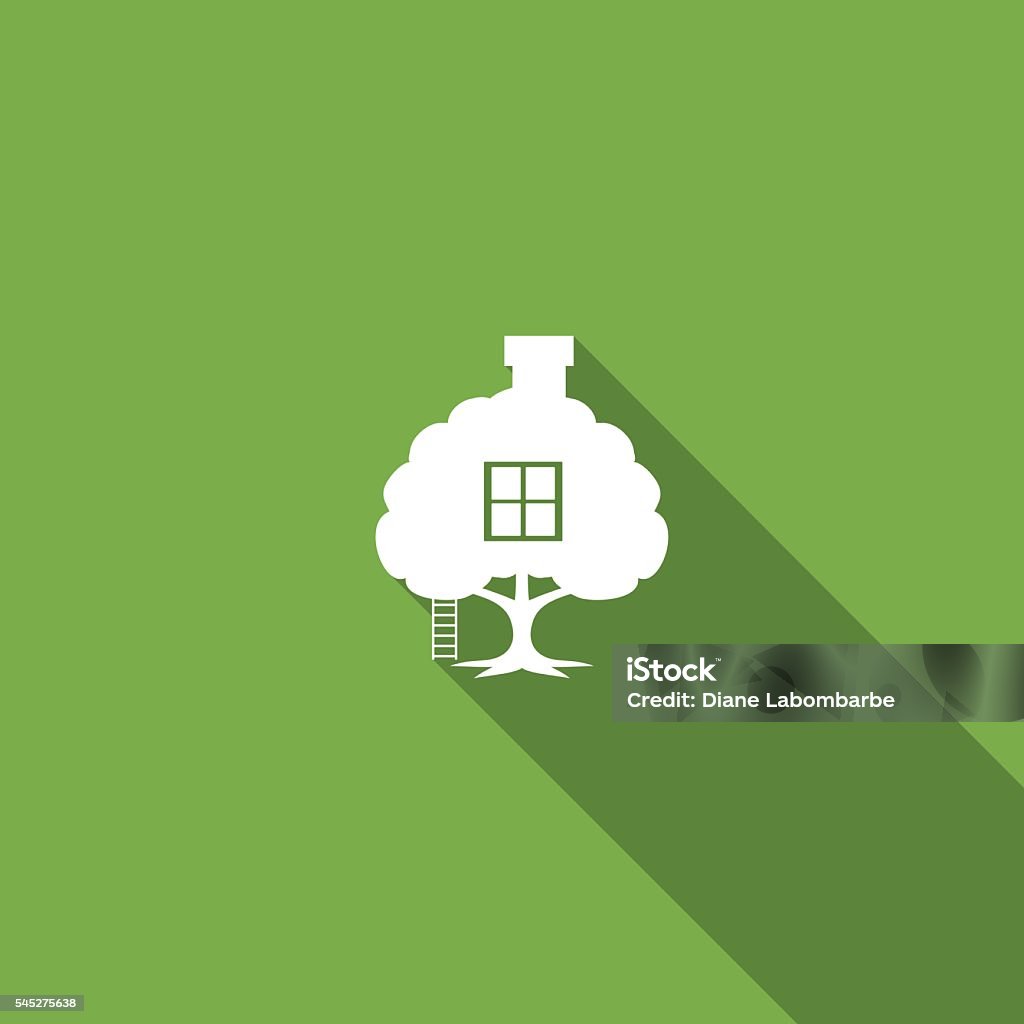 Environment Nature Flat Color Icon - Long Shadow Environment and Nature Flat Color UI Long Shadow Website  Icon. Flat ui color style with  long shadow. No Clipping masks. Tree House stock vector