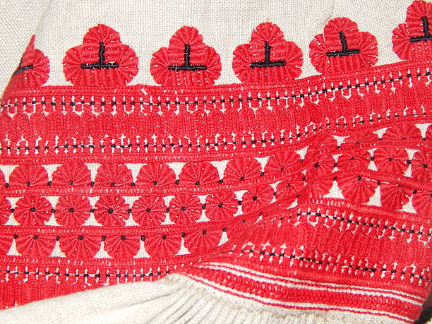 istock The texture of embroidery, national costume 545276088