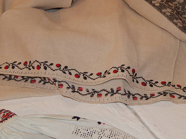 istock The texture of embroidery, national costume 545278130