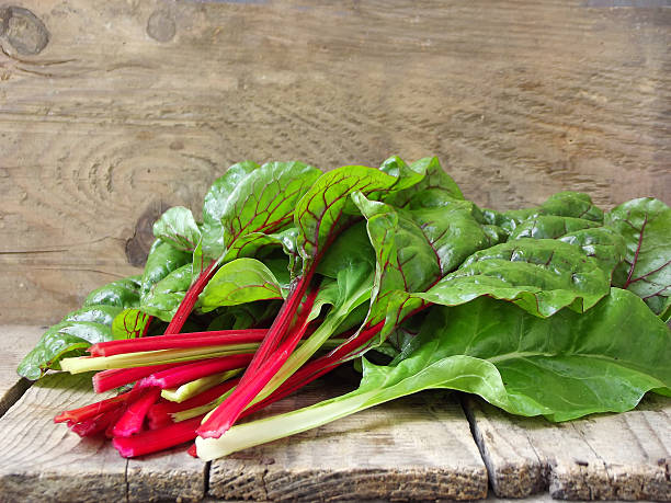 istock Freshly picked green and red colored swiss chard 545278984