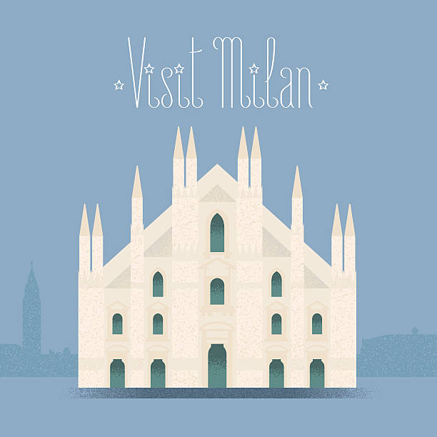 mailand, milano kathedrale vektor-illustration, design-element, hintergrund - cathedral stock-grafiken, -clipart, -cartoons und -symbole