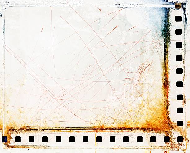 istock Vintage scratched film strip borders 545280114