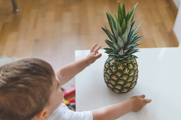 Boy and a Pine apple