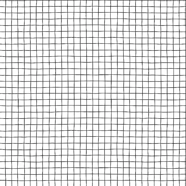 Vector illustration of Seamless vector hand drawn minimalistic squared pattern