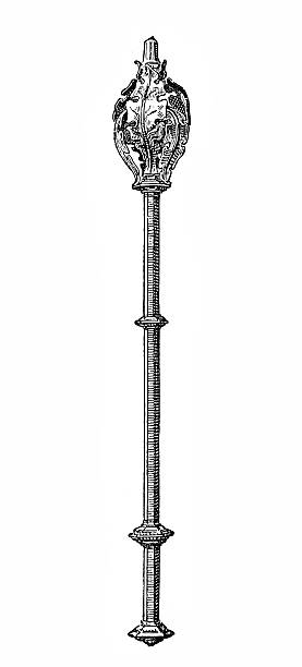 Scepter Antique illustration of a scepter sceptre stock illustrations