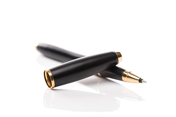 istock Black old fashioned pen on the white background, isolated. 545285950