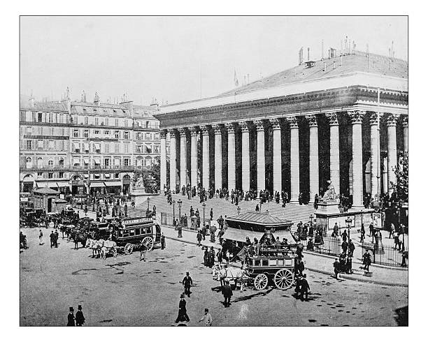 istock Antique photograph of Paris Bourse (Palais Brongniart, Paris, France)-19th century 545286850