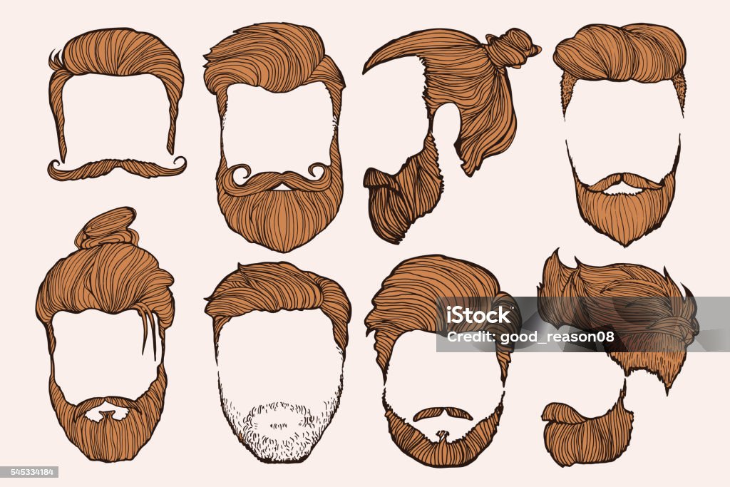 Man Hairstyle Set Of Handdrawn Sketches Vector Illustration Stock  Illustration - Download Image Now - iStock