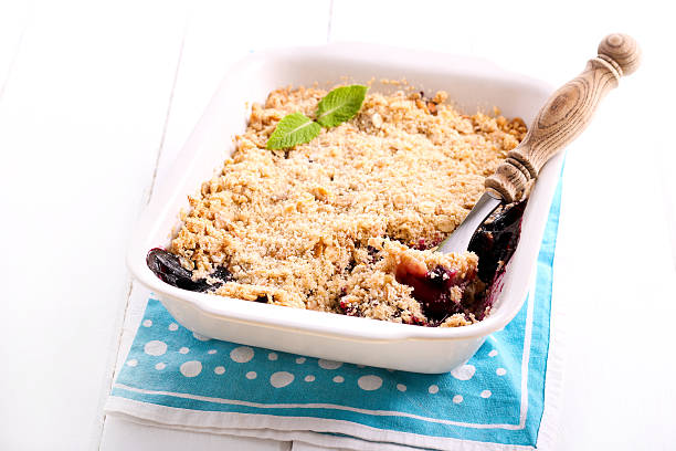istock Blackberry and apple crumble cake 545335324