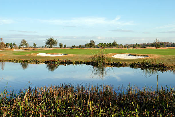 Florida golf course Florida golf course country road sky field cloudscape stock pictures, royalty-free photos & images