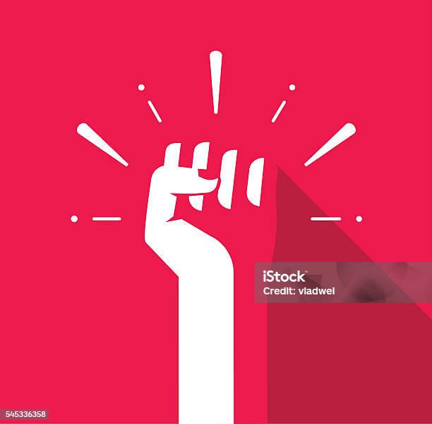 Fist Hand Up Vector Icon Revolution Logo Freedom Symbol Soviet Stock Illustration - Download Image Now