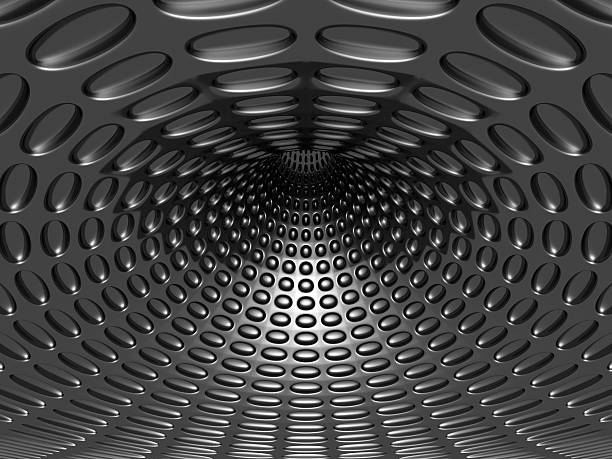 istock Aluminum metallic tunnel abstract background 545339528