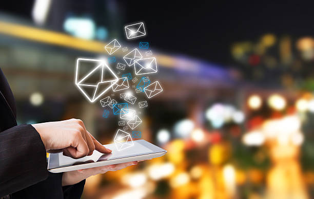 istock Businesswoman sending email marketing 545339792