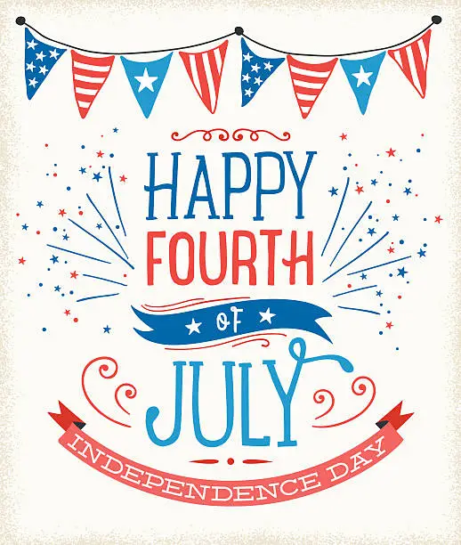 Vector illustration of July Fourth Sign