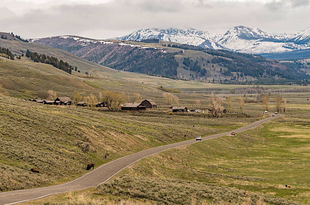 istock Country road in Yellowstone National park 545344576