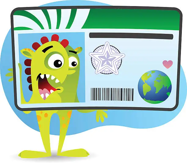 Vector illustration of Alien License