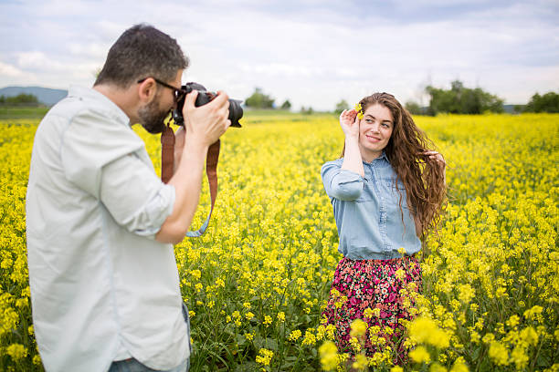 istock Romantic couple taking photos. 545345568