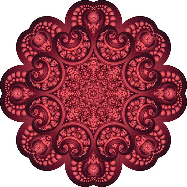 Vector illustration of Ornate flowers colors vector mandala in indian style.