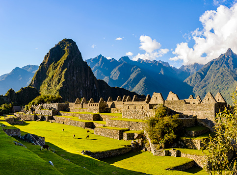 Ruins of the ancient Inca city of Machu Picchu