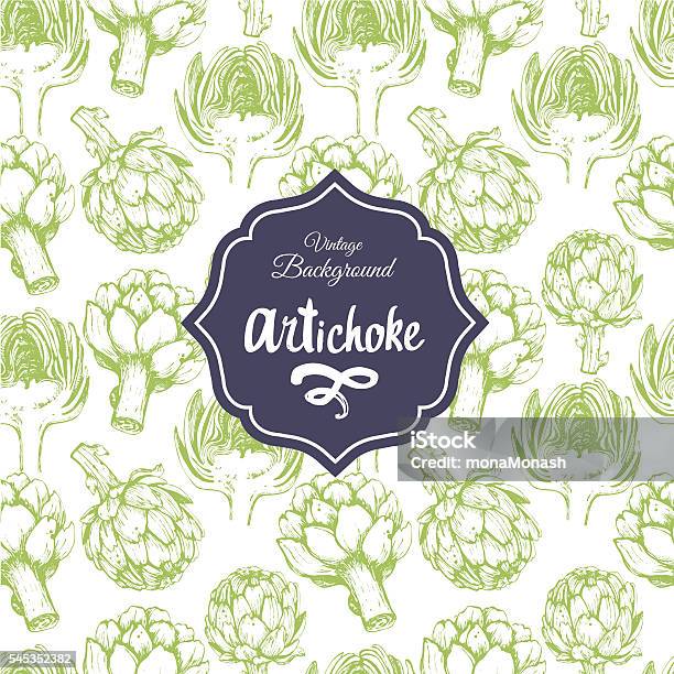 Seamless Nature Background With Artichoke Fresh Food Stock Illustration - Download Image Now